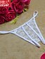 cheap Panties-Women&#039;s Lace Lace / Cotton Erotic Ultra Sexy Panty Floral Low Waist White Red Pink One-Size