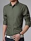 cheap Men&#039;s Dress Shirts-Men&#039;s Shirt Dress Shirt Solid Colored Classic Collar White Black Purple Watermelon Army Green Long Sleeve Daily Work Basic Slim Tops Business