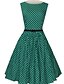 cheap Vintage Dresses-Women&#039;s Going out Vintage Cotton Loose Sheath Skater Dress - Polka Dot Pleated Boat Neck