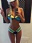 abordables Maillots de Bain Femme &amp; Bikinis-Femme Push-Up Bandeau Bikinis Couleur Pleine Push Up Sport,Nylon Spandex Couleur Pleine