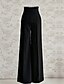 Χαμηλού Κόστους Γυναικεία Παντελόνια-Γυναικεία Κλασσικό &amp; Διαχρονικό Πλατύ Πόδι / Τζιν Παντελόνι - Συμπαγές Χρώμα Κλασσικό στυλ Μαύρο L