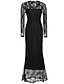 cheap Romantic Lace Dresses-Women&#039;s Lace Plus Size Party Sophisticated Maxi Slim Bodycon Dress - Solid Colored Black, Lace V Neck White Black Royal Blue XL XXL XXXL