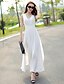 cheap Women&#039;s Dresses-Women&#039;s Going out Sophisticated Maxi Swing Dress - Solid Colored U Neck Summer White Green M L XL