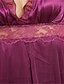 abordables Lingerie sexy-Femme Robe de chambre Ultra Sexy Vêtement de nuit Couleur Pleine Violet