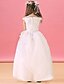 cheap Cufflinks-A-Line Floor Length Flower Girl Dress - Organza Satin Short Sleeves Bateau Neck with Lace Sash / Ribbon Pleats by 21KIDS