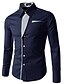 cheap Men&#039;s Dress Shirts-Men&#039;s Shirt Dress Shirt Solid Colored Classic Collar Wine White Black Gray Navy Blue Long Sleeve Plus Size Daily Tops / Spring / Fall