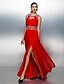 cheap Special Occasion Dresses-A-Line Cut Out Furcal Prom Formal Evening Dress Jewel Neck Sleeveless Floor Length Chiffon with Sash / Ribbon Beading Draping