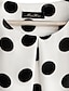 cheap Plus Size Blouses&amp;Shirts-Women&#039;s Blouse Polka Dot Round Neck White Black Green Khaki Navy Blue Short Sleeve Plus Size Daily Weekend Print Tops / Summer / Butterfly Sleeves