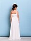 cheap Junior Bridesmaid Dresses-A-Line Floor Length Junior Bridesmaid Dress Chiffon Sleeveless One Shoulder with Sash / Ribbon 2022 / Natural