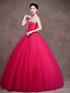 cheap Evening Dresses-Ball Gown Princess Strapless Floor Length Satin Tulle Stretch Satin Formal Evening Dress with Crystal Detailing Sash / Ribbon Side Draping