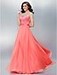 cheap Special Occasion Dresses-A-Line Dress Formal Evening Floor Length Scoop Neck Chiffon with Sash / Ribbon Beading Appliques 2024