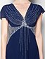 זול שמלות לאם הכלה-גזרת A צווארון V שובל קורט ג&#039;ורג&#039;ט שמלה לאם הכלה  עם חרוזים / נצנצים על ידי LAN TING BRIDE®