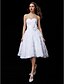 cheap Wedding Dresses-Ball Gown Sweetheart Neckline Knee Length Lace / Taffeta Made-To-Measure Wedding Dresses with Bowknot / Sash / Ribbon / Ruched by LAN TING BRIDE® / Little White Dress