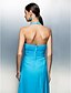 cheap Bridesmaid Dresses-A-Line Halter Neck Floor Length Chiffon Bridesmaid Dress with Sash / Ribbon / Criss Cross / Ruched by LAN TING BRIDE®