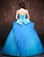 cheap Evening Dresses-Ball Gown Dress Formal Evening Floor Length Sweetheart Satin with Bow(s) Crystals Ruffles 2024