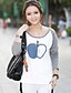 cheap Women&#039;s Tops-Print T-shirt Simple Street chic Casual / Daily Gray