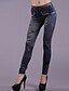 preiswerte Damenhosen-Damen Alltag Grundlegend Legging Solide Druck Mittlere Taillenlinie Blau Dark Gray Einheitsgröße / Skinny