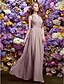 cheap Bridesmaid Dresses-Sheath / Column Bridesmaid Dress Halter Neck Sleeveless Beautiful Back Floor Length Chiffon with Criss Cross 2022