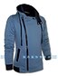 cheap Men&#039;s Outerwear-Men&#039;s Classic &amp; Timeless Jacket, Multi Color Long Sleeve Cotton / Polyester Stylish Dark Gray / Light gray / Royal Blue
