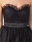 cheap Special Occasion Dresses-Ball Gown Black Dress Dress Holiday Homecoming Tea Length Sleeveless Sweetheart Tulle with Sash / Ribbon 2024