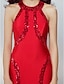 Χαμηλού Κόστους Βραδινά Φορέματα-Ίσια Γραμμή Φανταχτερό Φόρεμα Επίσημο Βραδινό Μαύρο γκαλά Μακρύ Αμάνικο Με Κόσμημα Ζέρσεϊ με Πούλιες 2023