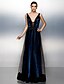 cheap Special Occasion Dresses-A-Line Beautiful Back Holiday Cocktail Party Prom Dress Plunging Neck Sleeveless Floor Length Tulle with Sash / Ribbon