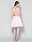 cheap Special Occasion Dresses-Ball Gown Jewel Neck Short / Mini Tulle Two Piece Cocktail Party / Prom Dress with Beading / Crystals by