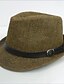 cheap Men&#039;s Accessories-Men&#039;s Work Casual Straw Fedora Hat Straw Hat-Solid Colored Summer Black Beige Brown / White / Hat &amp; Cap