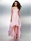 cheap Special Occasion Dresses-A-Line Elegant Dress Prom Formal Evening Asymmetrical Sleeveless Spaghetti Strap Georgette with Ruched Beading 2023