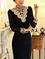 cheap Women&#039;s Blouses &amp; Shirts-Women&#039;s Casual / Daily Blouse Jacquard Lace Long Sleeve Tops Simple Stand Collar Black Beige