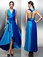 cheap Special Occasion Dresses-A-Line V Neck Asymmetrical Jersey Dress with Sash / Ribbon / Pleats by TS Couture®