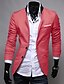 cheap Men&#039;s Trench Coat-Men&#039;s Daily Spring / Fall Regular Blazer, Solid Colored Notch Lapel Long Sleeve Cotton Black / Gray / Red L / XL / XXL