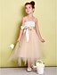 Недорогие Детские праздничные платья-A-line асимметричное платье девушки цветка - тюлевые спагетти ремни с лентой от lan ting bride®