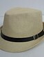 cheap Men&#039;s Accessories-Men&#039;s Work Casual Straw Fedora Hat Straw Hat-Solid Colored Summer Black Beige Brown / White / Hat &amp; Cap