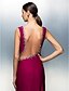זול לאירועים מיוחדים חיסול-מעטפת \ עמוד עם תכשיטים עד הריצפה ג&#039;רסי שמלה עם חרוזים / פרטים מקריסטל / שסע קדמי על ידי TS Couture®