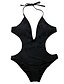 cheap Women&#039;s Swimwear &amp; Bikinis-Women&#039;s Swimwear Monokini Swimsuit Solid Colored Black Halter Neck Bathing Suits Solid Tassel