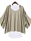 cheap Women&#039;s Blouses &amp; Shirts-Women&#039;s Plus Size Cotton Blouse - Solid Colored / Summer / Flare Sleeve