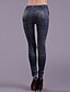 preiswerte Damenhosen-Damen Alltag Grundlegend Legging Solide Druck Mittlere Taillenlinie Blau Dark Gray Einheitsgröße / Skinny