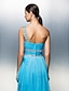זול שמלות קוקטייל-מעטפת \ עמוד סגנון חמוד שמלה סיום לימודים מסיבת קוקטייל א-סימטרי ללא שרוולים כתפיה אחת שיפון עם אסוף חרוזים 2023
