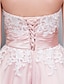 abordables Robes de bal de promo-robe de bal des années 1950 robe de mariage invité bal longueur cheville sans manches sans bretelles tulle avec appliques 2023
