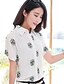 cheap Women&#039;s Blouses &amp; Shirts-Women&#039;s Floral Batwing Sleeve Shirt Simple Formal Plus Size Shirt Collar White