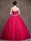 cheap Evening Dresses-Ball Gown Princess Strapless Floor Length Satin Tulle Stretch Satin Formal Evening Dress with Crystal Detailing Sash / Ribbon Side Draping