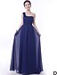 cheap Bridesmaid Dresses-A-Line Straps / One Shoulder / Halter Neck Floor Length Chiffon Bridesmaid Dress with Sash / Ribbon / Pleats / Flower / Convertible Dress