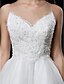 olcso Menyasszonyi ruhák-A-vonalú Ékszer Rövid / mini Tüll Made-to-measure esküvői ruhák val vel Gyöngydíszítés / Rátétek / Gomb által LAN TING BRIDE® / Átlátszó