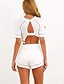 cheap Women&#039;s Jumpsuits &amp; Rompers-Women&#039;s Holiday Strap White Blue Romper Floral Print Tassel Fringe Petal Sleeves