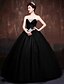 cheap Evening Dresses-Ball Gown Sweetheart Neckline Floor Length Polyester / Lace / Satin Lace Up Formal Evening Dress with Crystals by LAN TING Express