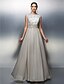 Χαμηλού Κόστους Βραδινά Φορέματα-Ίσια Γραμμή Κομψό Φόρεμα Χοροεσπερίδα Επίσημο Βραδινό Μακρύ Αμάνικο Με Κόσμημα Σιφόν V Πίσω με Πιασίματα Χάντρες 2024