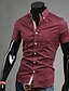 cheap Men&#039;s Shirts-Men&#039;s Work Business / Casual Plus Size Slim Shirt - Solid Colored / Short Sleeve / Summer