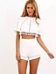 cheap Women&#039;s Jumpsuits &amp; Rompers-Women&#039;s Holiday Strap White Blue Romper Floral Print Tassel Fringe Petal Sleeves