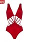 economico Bikini e costumi da bagno-Per donna Tinta unita A fasce Traforato All&#039;americana Nero Rosso Monokini Costumi da bagno Costume da bagno - Tinta unita S M L Nero